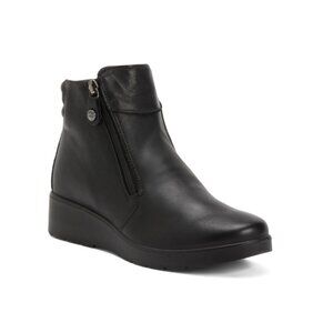 ENVAL SOFT Black Made In Italy Leather Comfort Booties